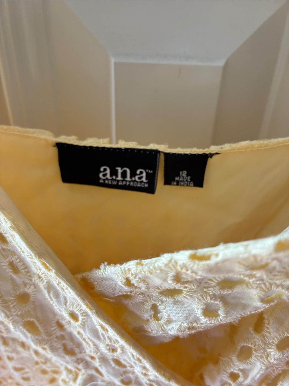 a.n.a Pale Yellow Eyelet Lace Chemise